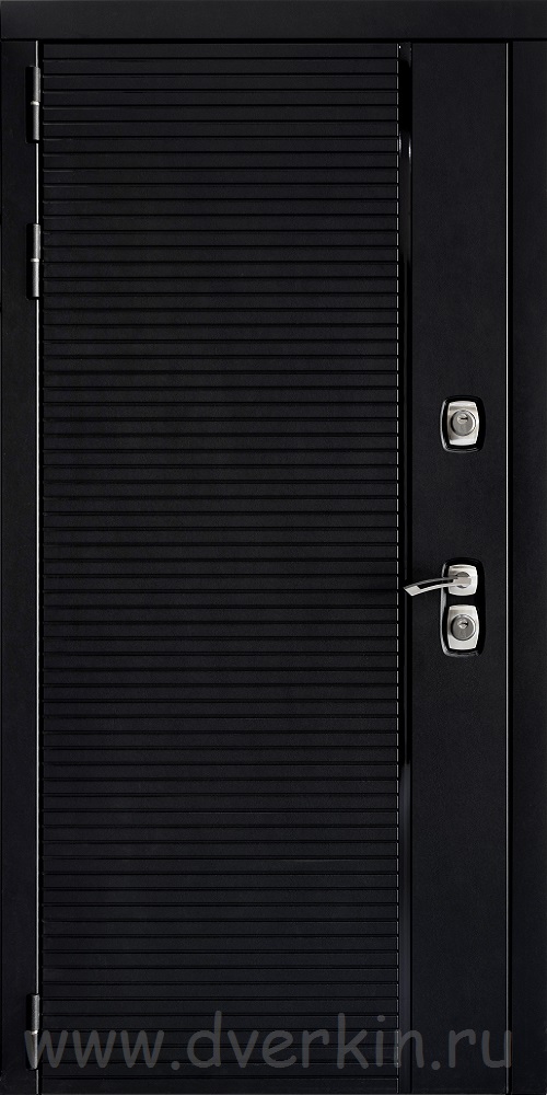 Входная металлическая дверь ДК-1 Черный Кварц - Бетон Снежный 49