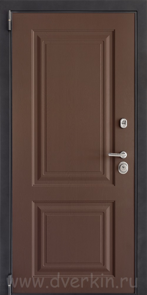 Входная металлическая дверь ДК-3 Ясень Шоколад 714 - Бетон Снежный 49