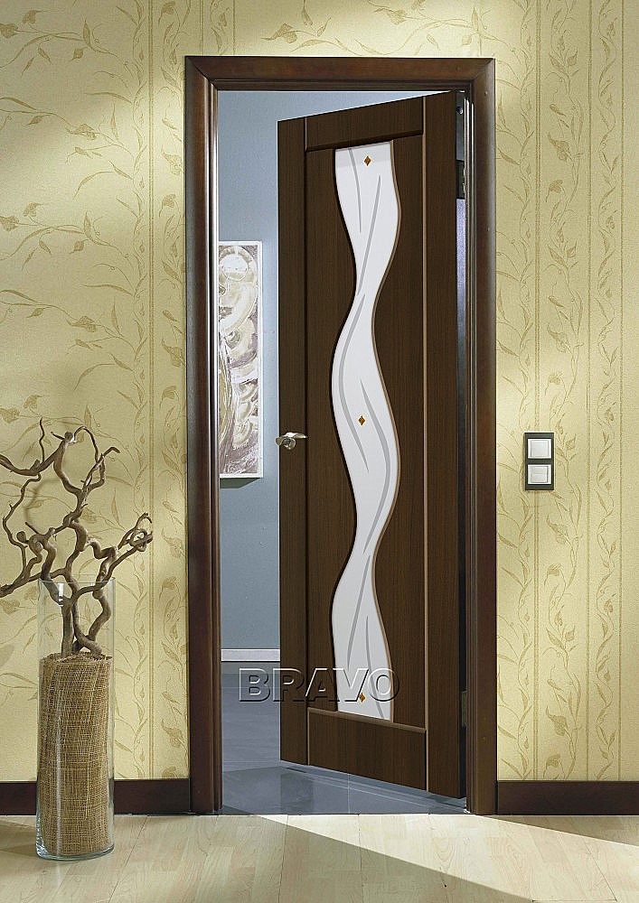 Межкомнатная дверь Вираж-2 Dark Barnwood - Art Glass_46417