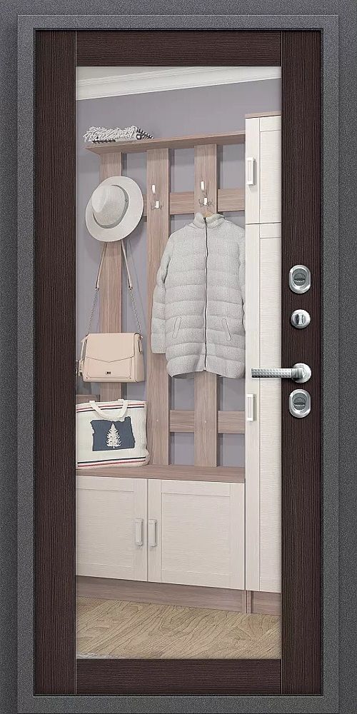 Входная дверь с терморазрывом Thermo Флэш Декор Букле Черное - Wenge Veralinga_54446