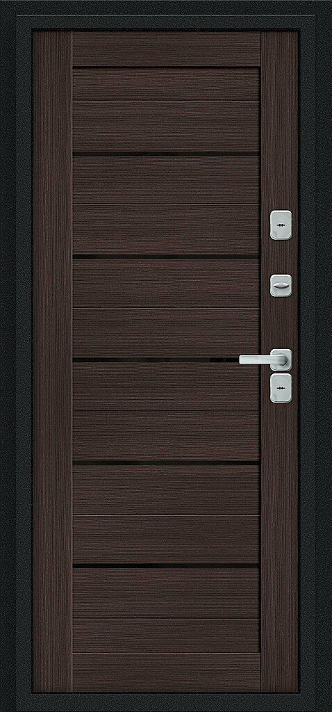 Входная дверь с терморазрывом Thermo Техно Декор Букле Черное - Wenge Veralinga_74433