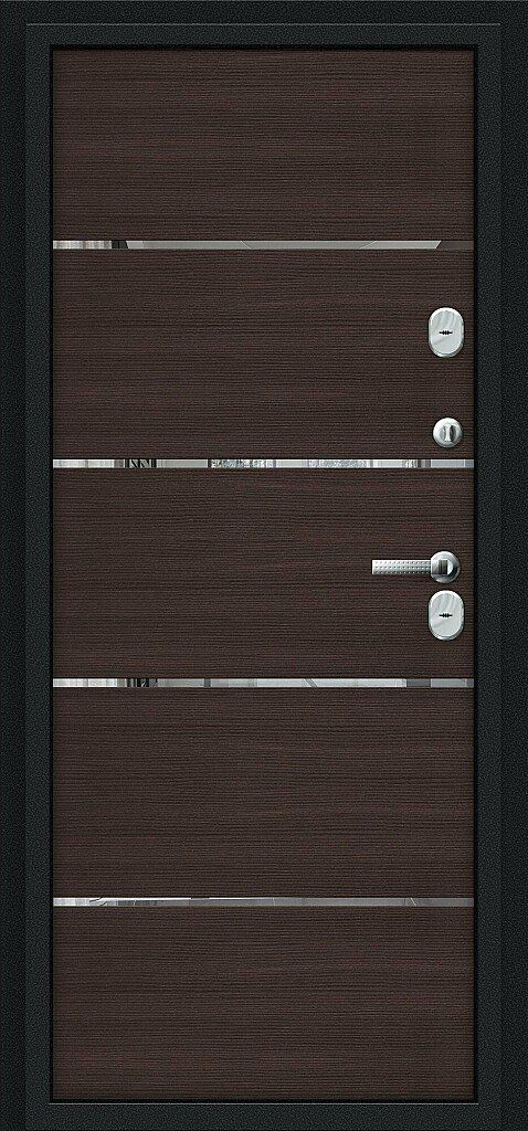 Входная дверь с терморазрывом Thermo Лайн Букле Черное - Wenge Veralinga_71526