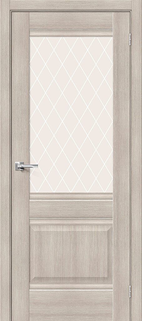 картинка Межкомнатная дверь Прима-3 Cappuccino Melinga - White Сrystal магазин Дверкин 