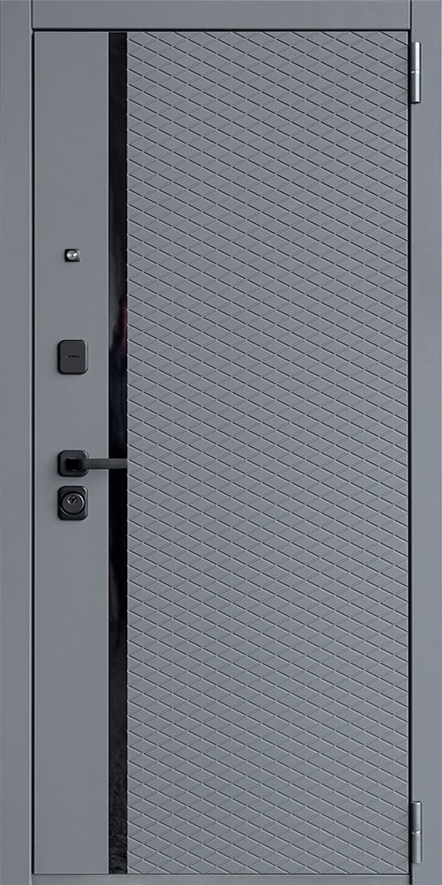 картинка Входная металлическая дверь ДК-80 Софт Графит - Софт Белый Снег магазин Дверкин 