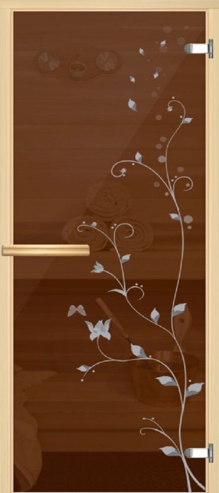 картинка Стеклянная банная дверь Ветка магазин Дверкин 