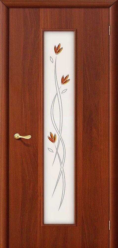 картинка Ламинированная межкомнатная дверь 22Х Итальянский Орех - Белое Художественное Фьюзинг магазин Дверкин 