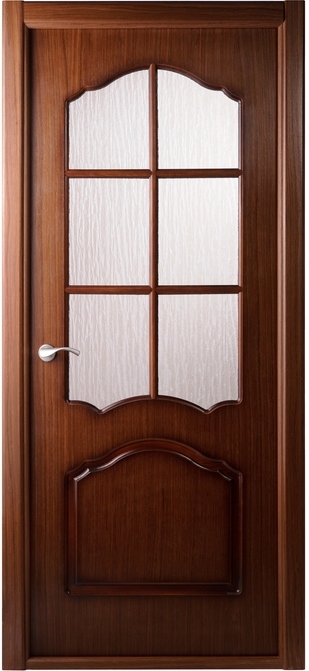 картинка Межкомнатная дверь файн-лайн Belwooddoors Каролина со стеклом Орех магазин Дверкин 