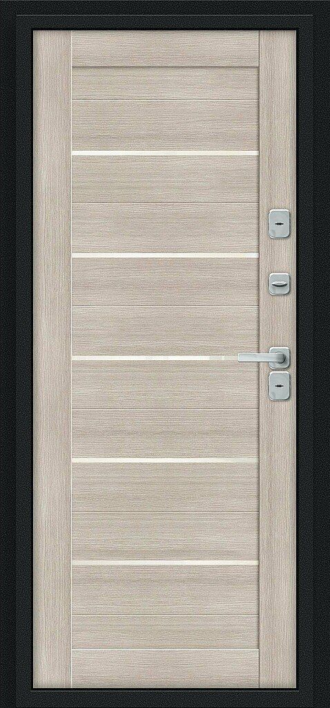 Входная дверь с терморазрывом Thermo Техно Декор Букле Черное - Cappuccino Veralinga_74422